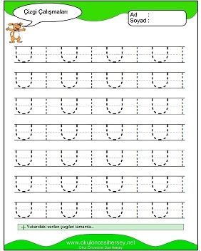 okul öncesi çizgi çalışma sayfaları
